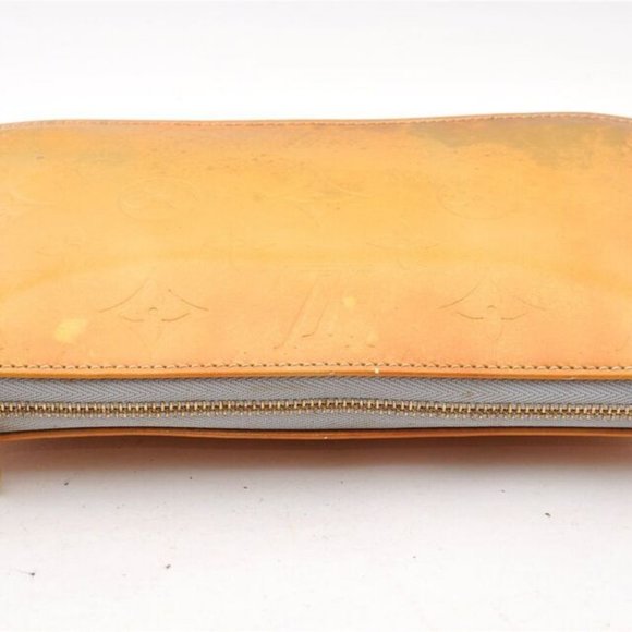 Authentic Louis Vuitton Vernis Lexington Hand Bag Pouch Yellow M91056 LV 5057I - Picture 14 of 16